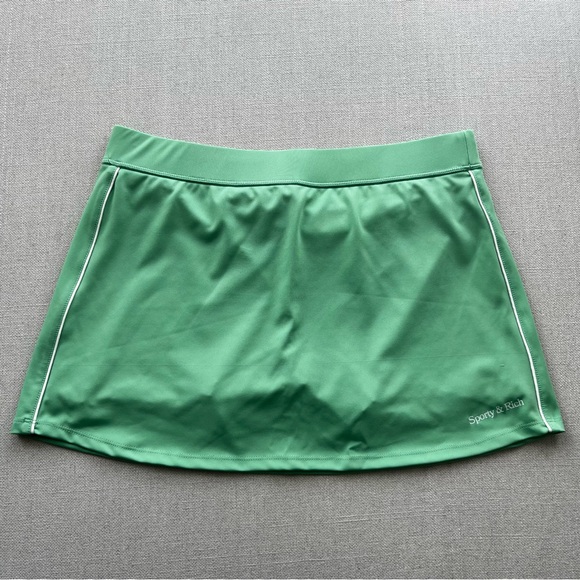 SPORTY & RICH 2-Piece Green Bonded Sport Bra and Skort Set - Picture 14 of 16